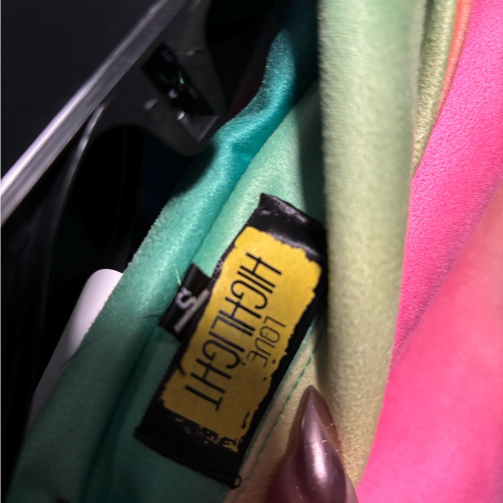 Love Highlight Women's Splash of Color Long Sleeves Painted Biker Jacket - Picture 5 of 11